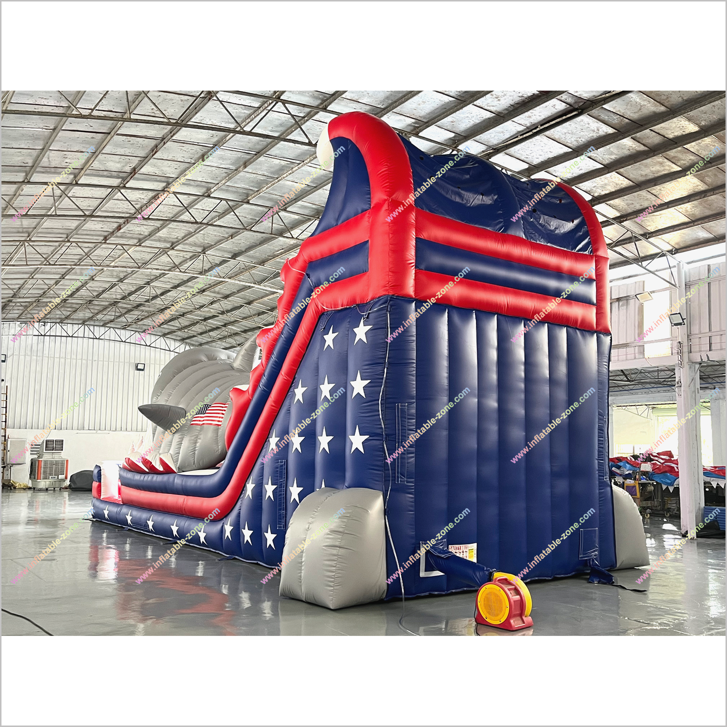 Shark Inflatable Water Slide Large Slip N Slide American Flag And Stars Inflatable Water Slides For Pools