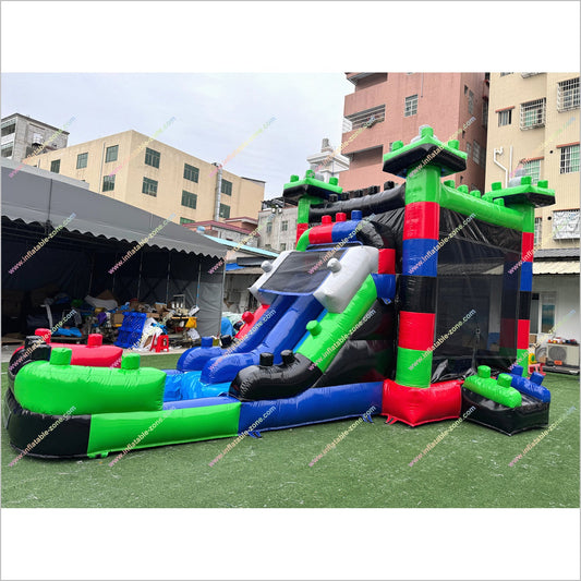 Block Combo Slide Bouncy House Inflatable World Near Me Price Of A Jumping Castle Blow Up Slides For Rent - Inflatable-Zone