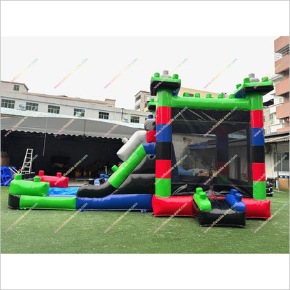 Block Combo Slide Bouncy House Inflatable World Near Me Price Of A Jumping Castle Blow Up Slides For Rent - Inflatable-Zone
