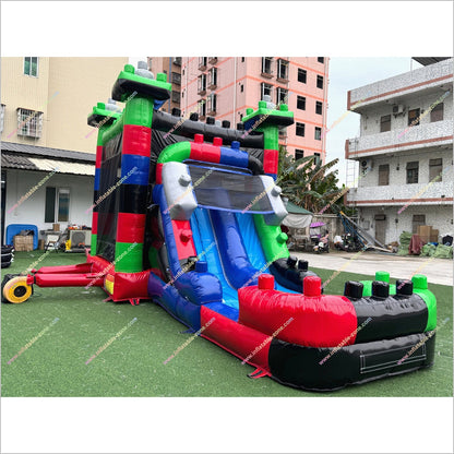 Block Combo Slide Bouncy House Inflatable World Near Me Price Of A Jumping Castle Blow Up Slides For Rent - Inflatable-Zone