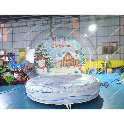 Snowman Snow Globes Inflatable Transparent Camping Tent Christmas Snow Domes Holiday Globe - Inflatable-Zone