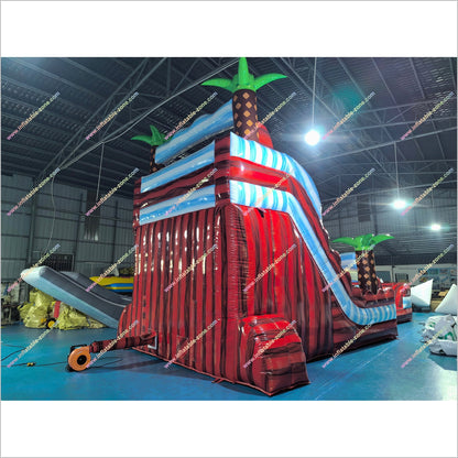 Crimson Bay Splash And Slide Inflatable Water Slide Swimming Pool Bouncy Castle Giant Water Slides For Rent