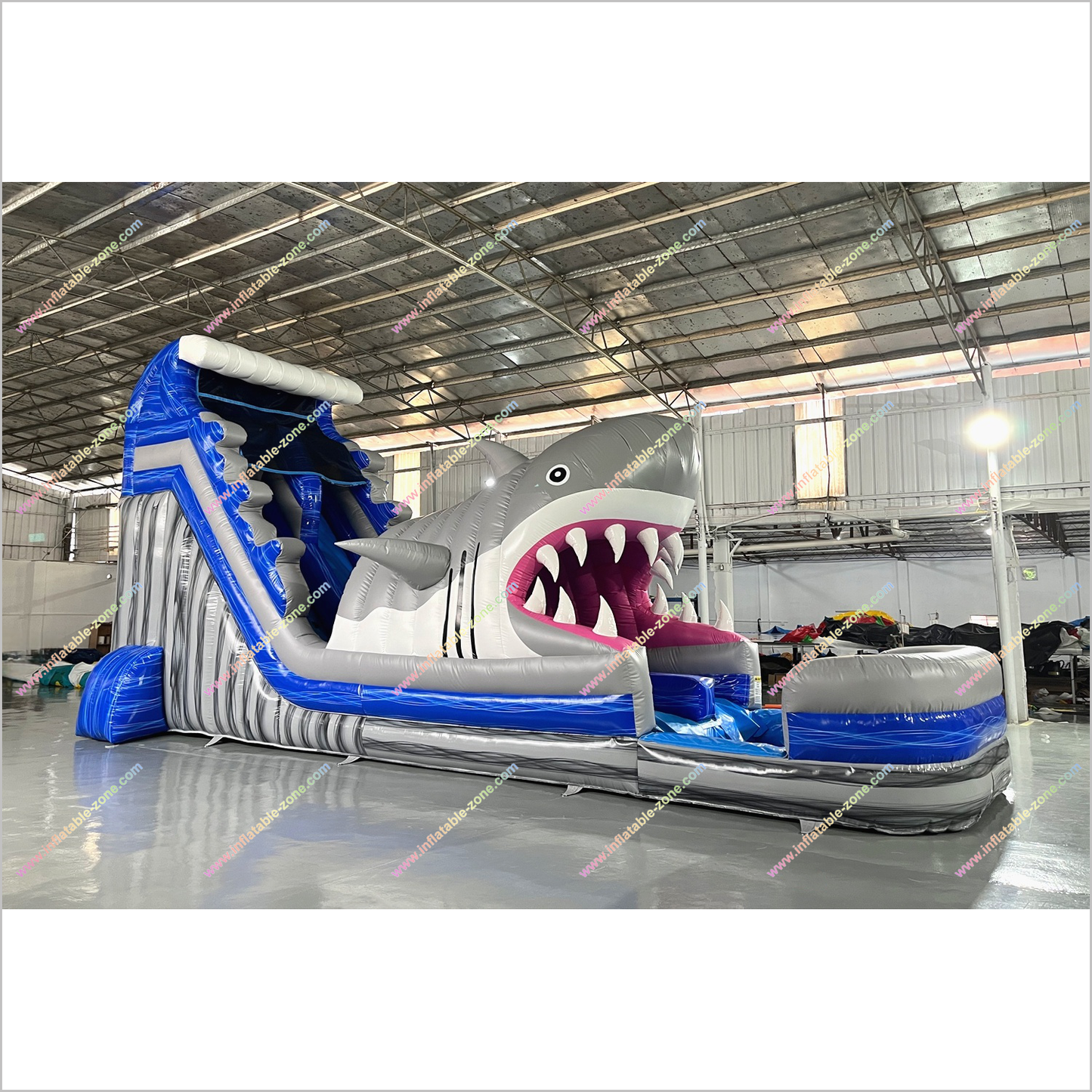 Tall Inflatable Water Slide Rental Shark Pool Indoor Soft Play Equipment Shark Slip And Slide Swimming Pool