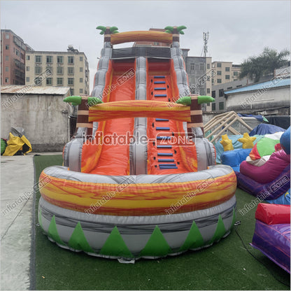 Tropical Inflatable Water Slide With Splash Pool Large Commerical Outdoor Lava Water Slide - Inflatable-Zone