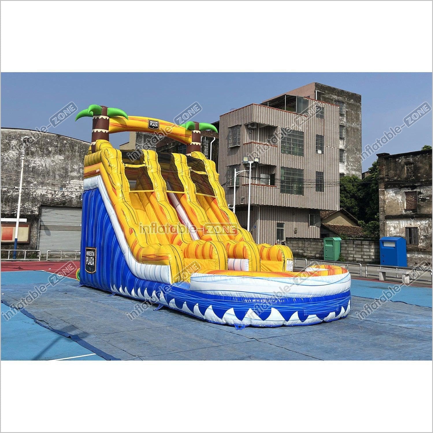 Tropical Wave Water Slide Party Jumper Rental Commercial Playground Equipment Inflatable Water Slide Into Pool - Inflatable-Zone