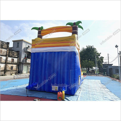 Tropical Wave Water Slide Party Jumper Rental Commercial Playground Equipment Inflatable Water Slide Into Pool - Inflatable-Zone
