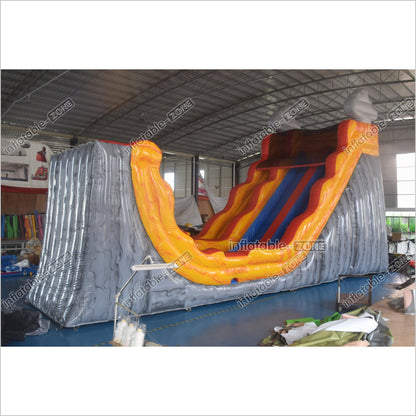 Volcano Lava Inflatable Slide Large Blow Up Inflatable Wave Dual Lane Slip And Slide Jumping For Parties - Inflatable-Zone