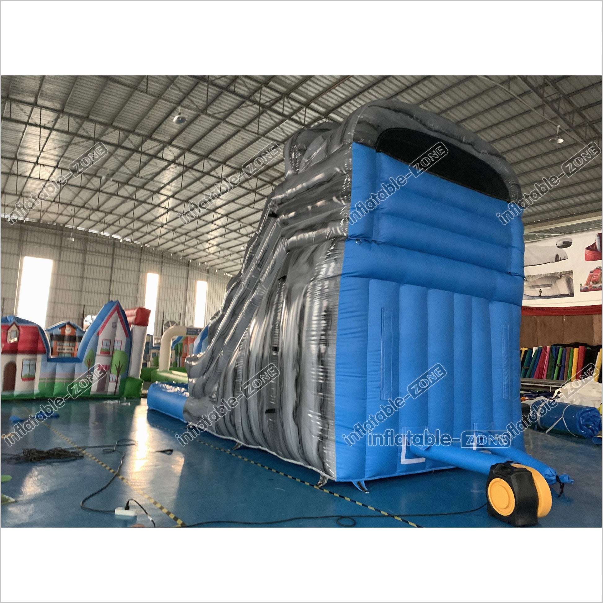 Commercial Indoor Wavy Marble Water Slide Kids Large Inflatable Wet Dry Water Slide With Swimming Pool - Inflatable-Zone