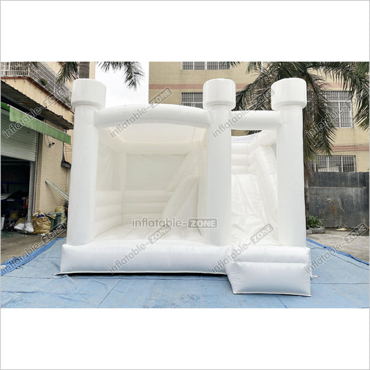 Inflatable Wedding Bounce House Combo Commercial Jumper White Bouncy Castle With Slide For Parties Near Me - Inflatable-Zone