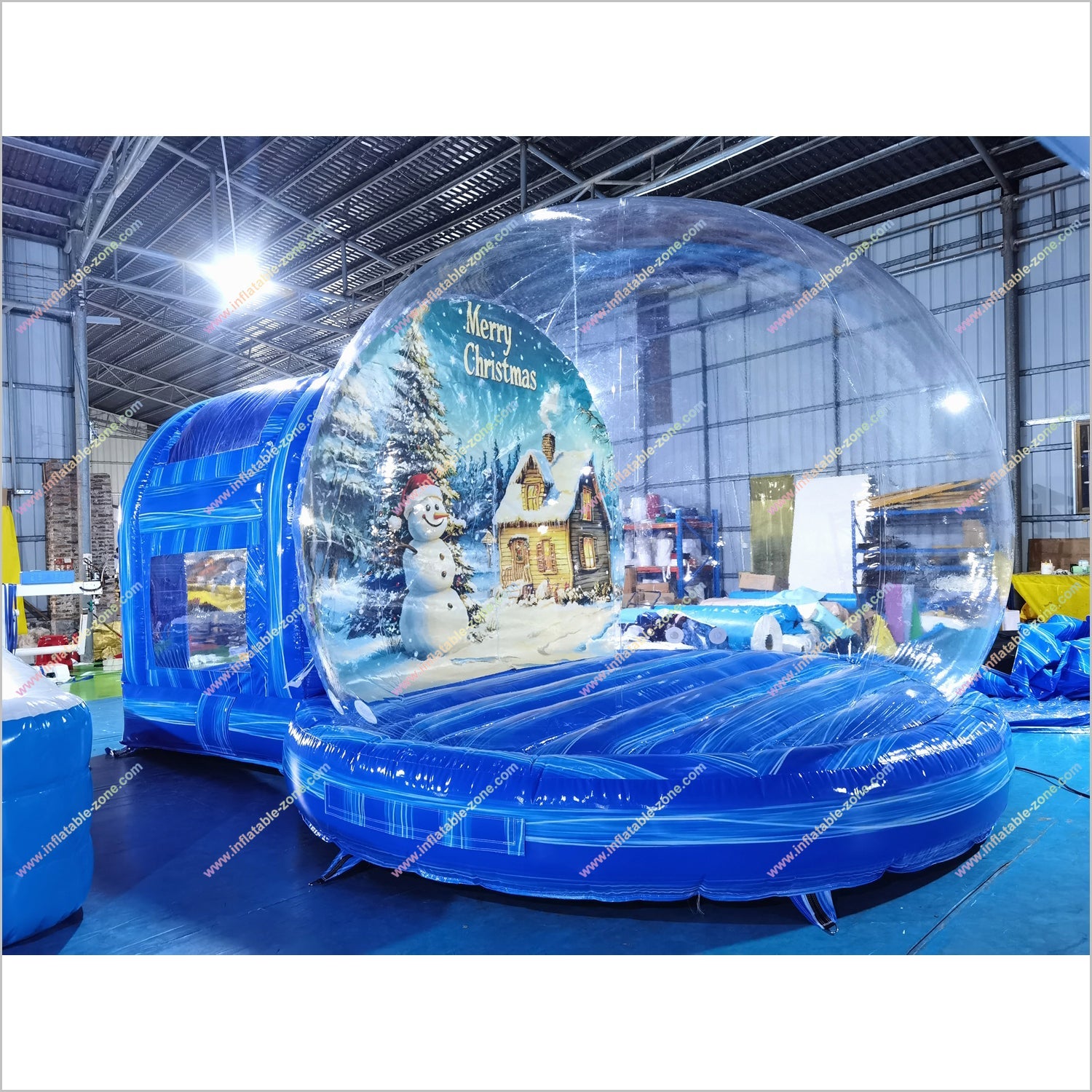 Winter Wonderland Inflatable Xmas Snow Globe Bubble Inflatable House With Tunnel Photo Booth Hire - Inflatable-Zone