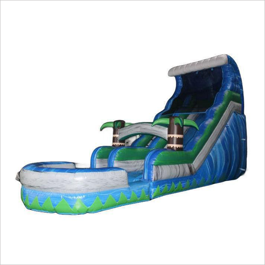 Giant Inflatable Water Slides Bouncy And Fun Party Tropical Wave Waterslide For Pool - Inflatable-Zone