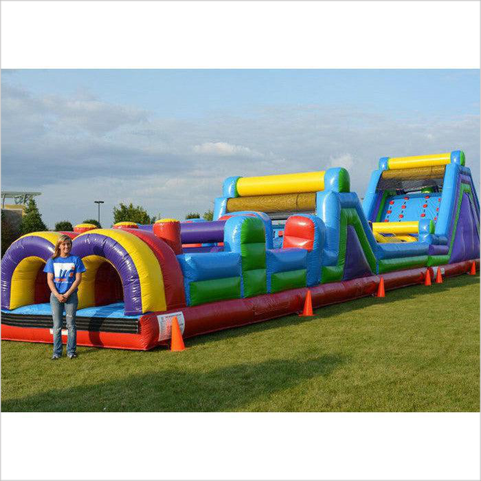 Outdoor Inflatable Bouncy Obstacle Course Race Obstacles Ninja Warrior Course Challenging Game Backyard