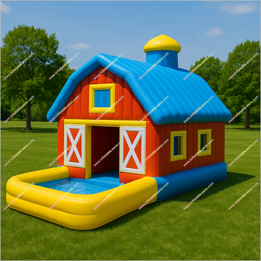 Inflatable Barn Pool Bouncy Play Area Inflatable Pool House Barn Pool Water Park For Adults Near Me