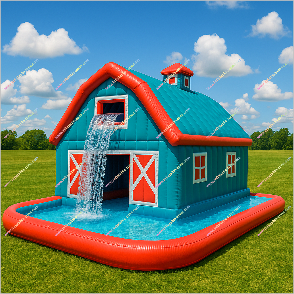 Inflatable Barn Pools Built-In Waterfalls Swimming Pool House Barn Pools Water Parks For Families