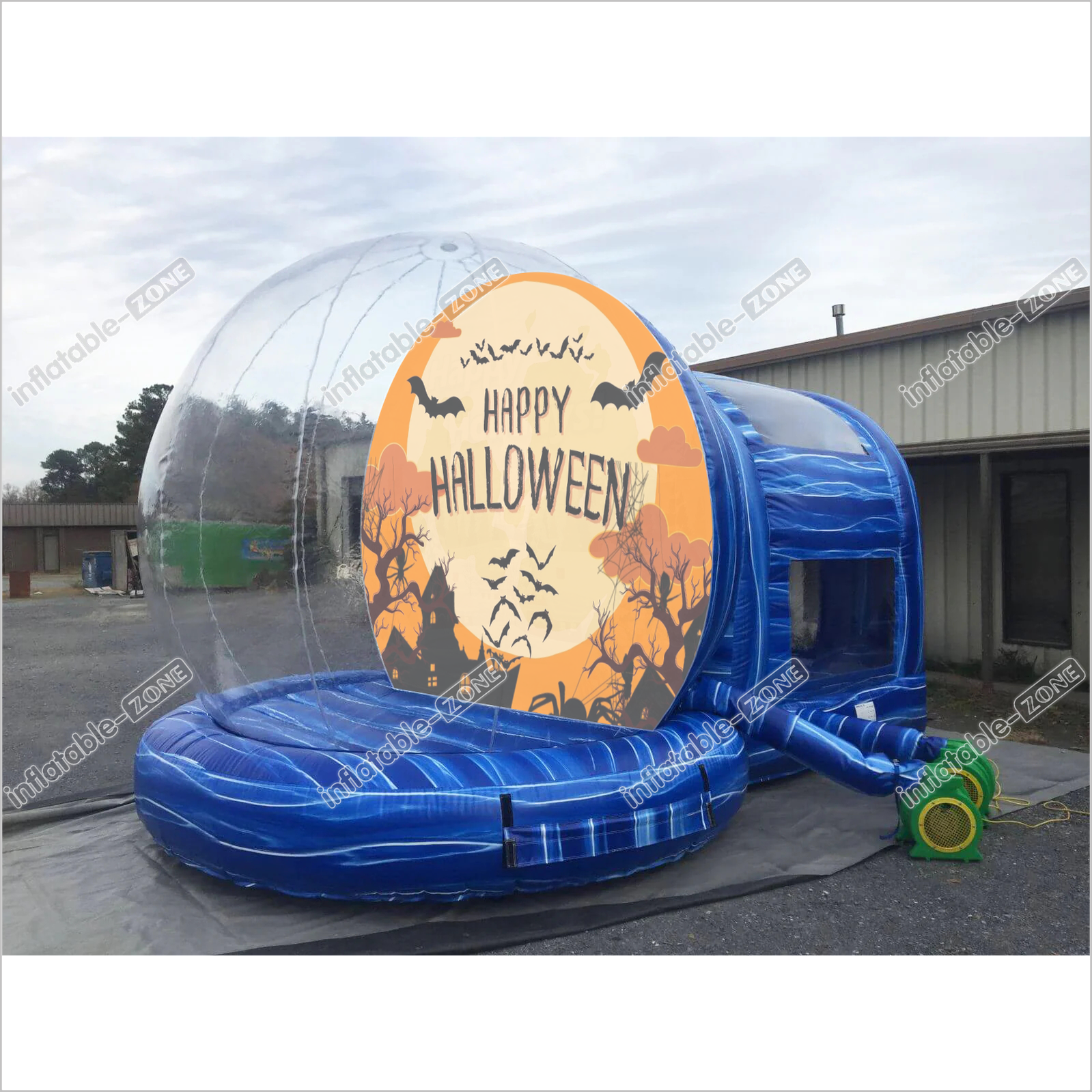 Halloween Haunted Snow Globe Inflatable Airquee Snow Globe Outdoor Inflatable Snow Globe With Blowing Snow - Inflatable-Zone