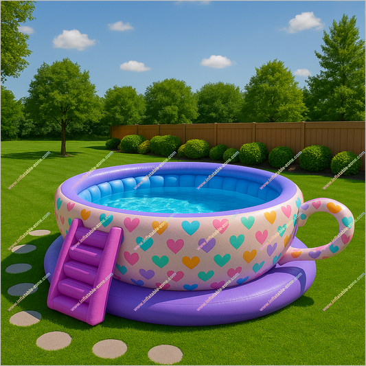 Inflatable Teacup Pools Party Equipment Rentals Near Me Teacup-Shaped Swimming Pool Outdoor Activities For Backyard
