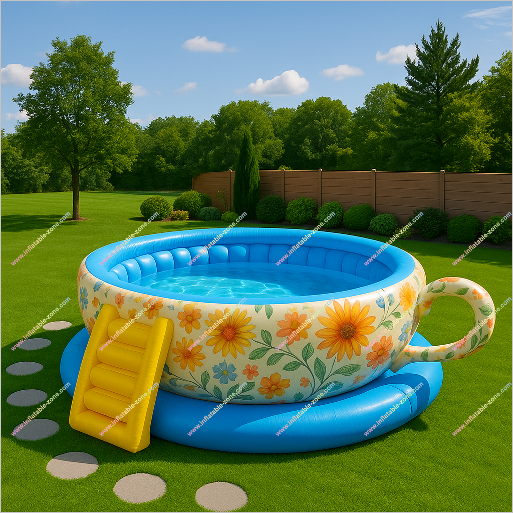 Large Tea Cup Outdoor Pool Inflatable Garden Water Play Equipment Inflatable Teacup Pool For Sale