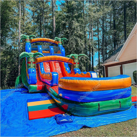 Large Inflatable Water Slide Adult Slip Sportspower My First Splash N Slides - Inflatable-Zone