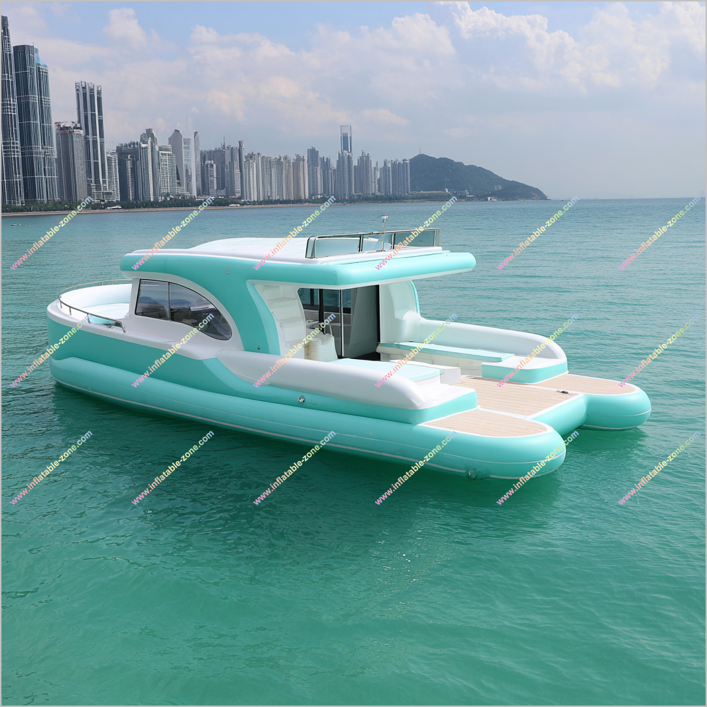 Luxury Lounge Inflatable Yacht Lake Floats Inflatable House Boat Family Events Inflatable Yacht Floats