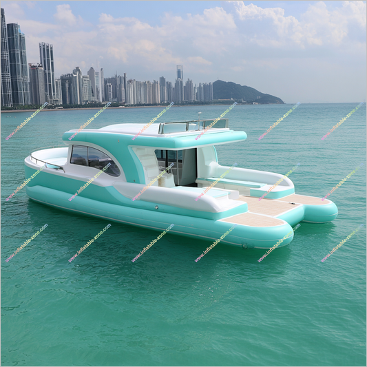 Luxury Lounge Inflatable Yacht Lake Floats Inflatable House Boat Family Events Inflatable Yacht Floats