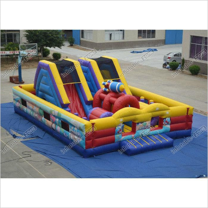 Durable Big Inflatable Fun City - Airplane Theme Fun City