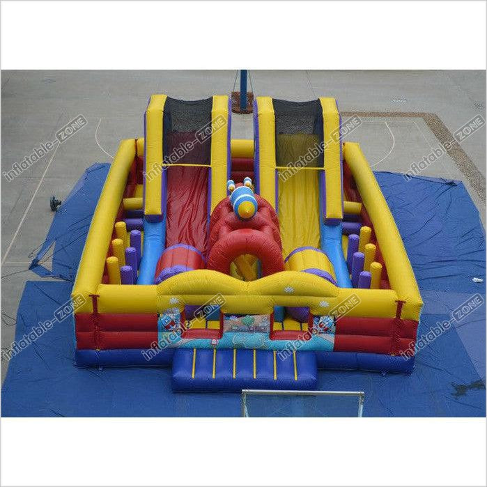 Durable Big Inflatable Fun City - Airplane Theme Fun City
