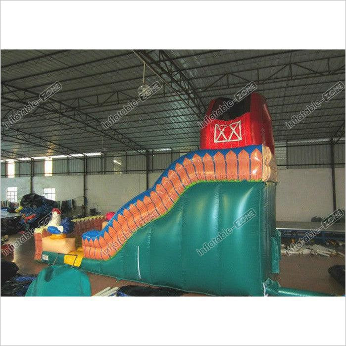 Inflatable The Farm Themed Standard Dry Slide Top Inflatable Dry Commercial Slide