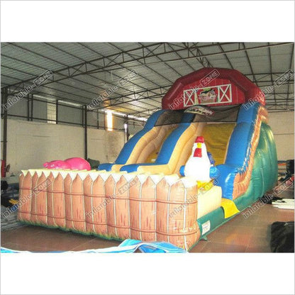 Inflatable The Farm Themed Standard Dry Slide Top Inflatable Dry Commercial Slide