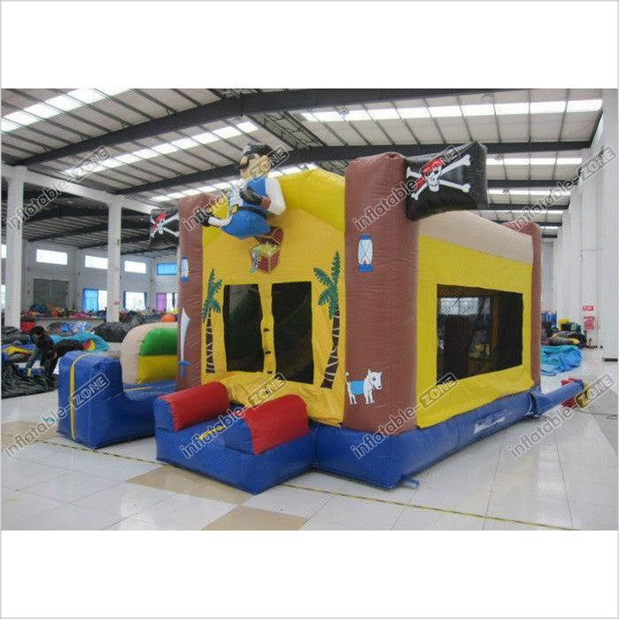 Classic Inflatable Pirate Themed Combo PVC Standard Size Inflatable Pirate Bouncy With Slide For Kids Under 15