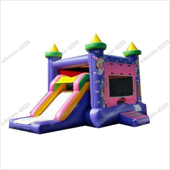 Purple Backyard Fun Inflatable Bouncer Combo Castle With Slide Digital Printing