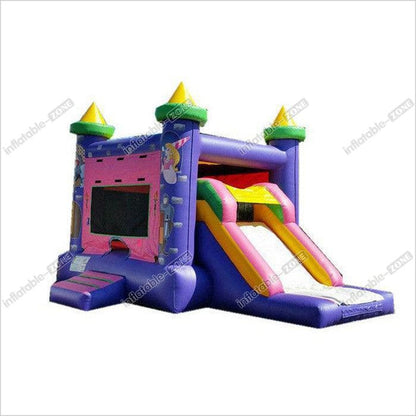 Purple Backyard Fun Inflatable Bouncer Combo Castle With Slide Digital Printing