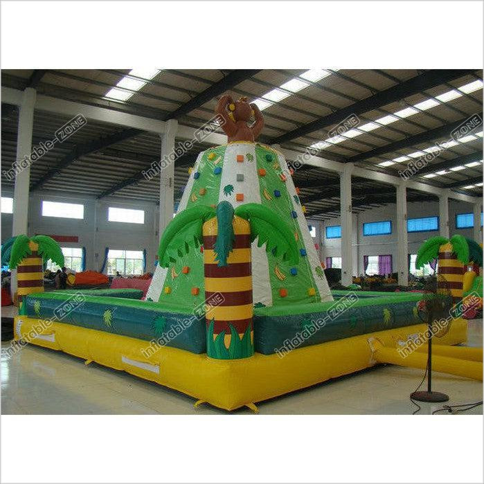 Funny Monkey Inflatable Rock Climbing Wall Challenging For Outdoor Activities