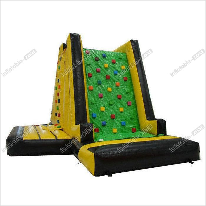 Commericial Inflatable Rock Climbing Wall Mountain Three Sides Silk Printing