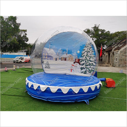 10FT Inflatable Snow Globe Inflatable Bubble House With Tunnel Christmas Decoration - Inflatable-Zone