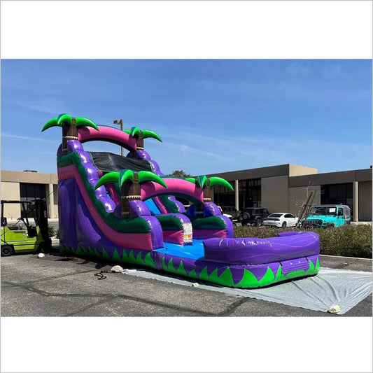 Inflatable Water Slide Coconut Tree Seaside, Giant Inflatable Water Slide