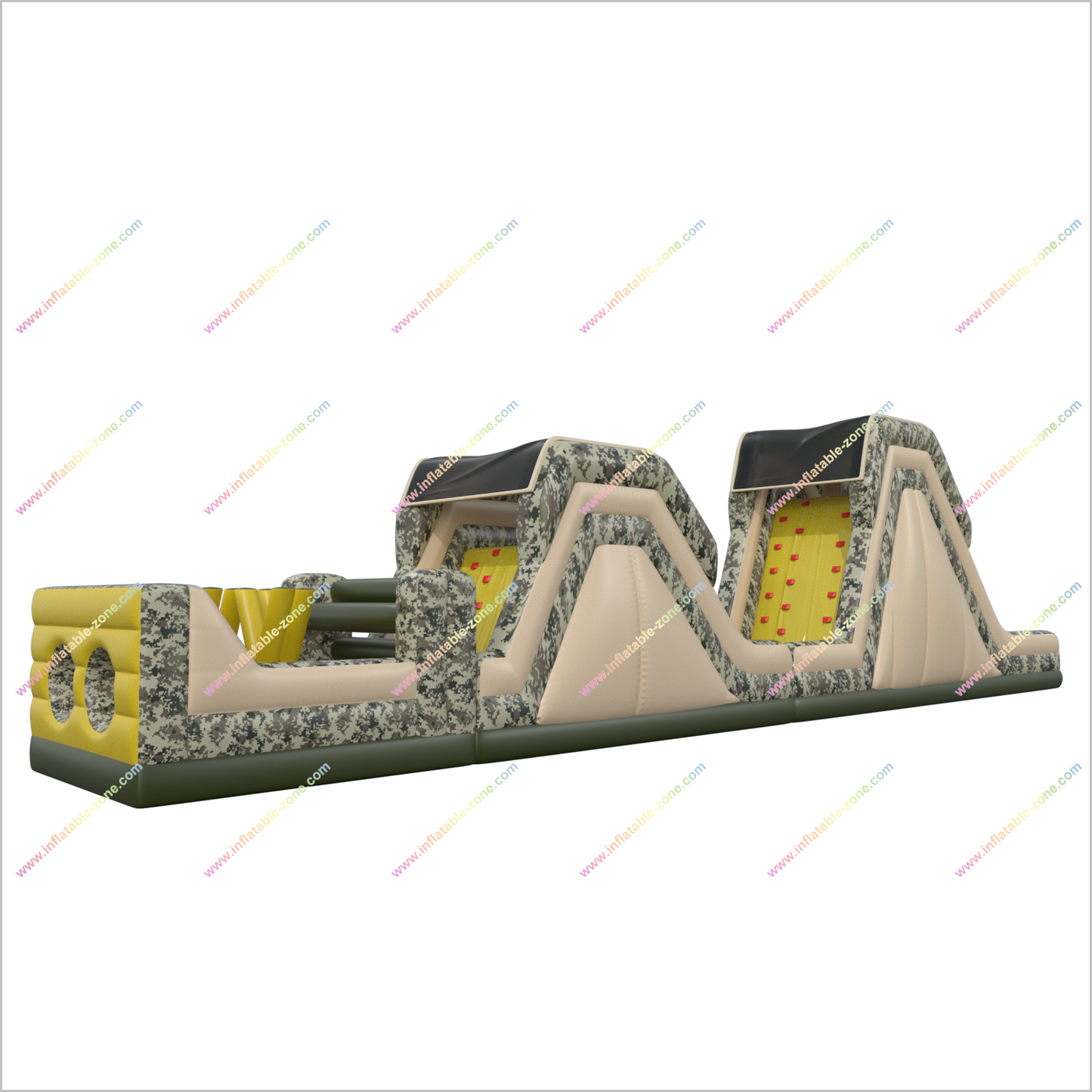 Long Boot Camp Inflatable Obstacle Course Camo Inflatable Special Ops Challenge Obstacle Course Near Me Outdoor - Inflatable-Zone