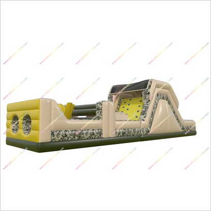 Long Army Inflatable Obstacle Course Outdoor Adults Inflatable Camouflage Obstacle Challenge Course Kids Playground - Inflatable-Zone