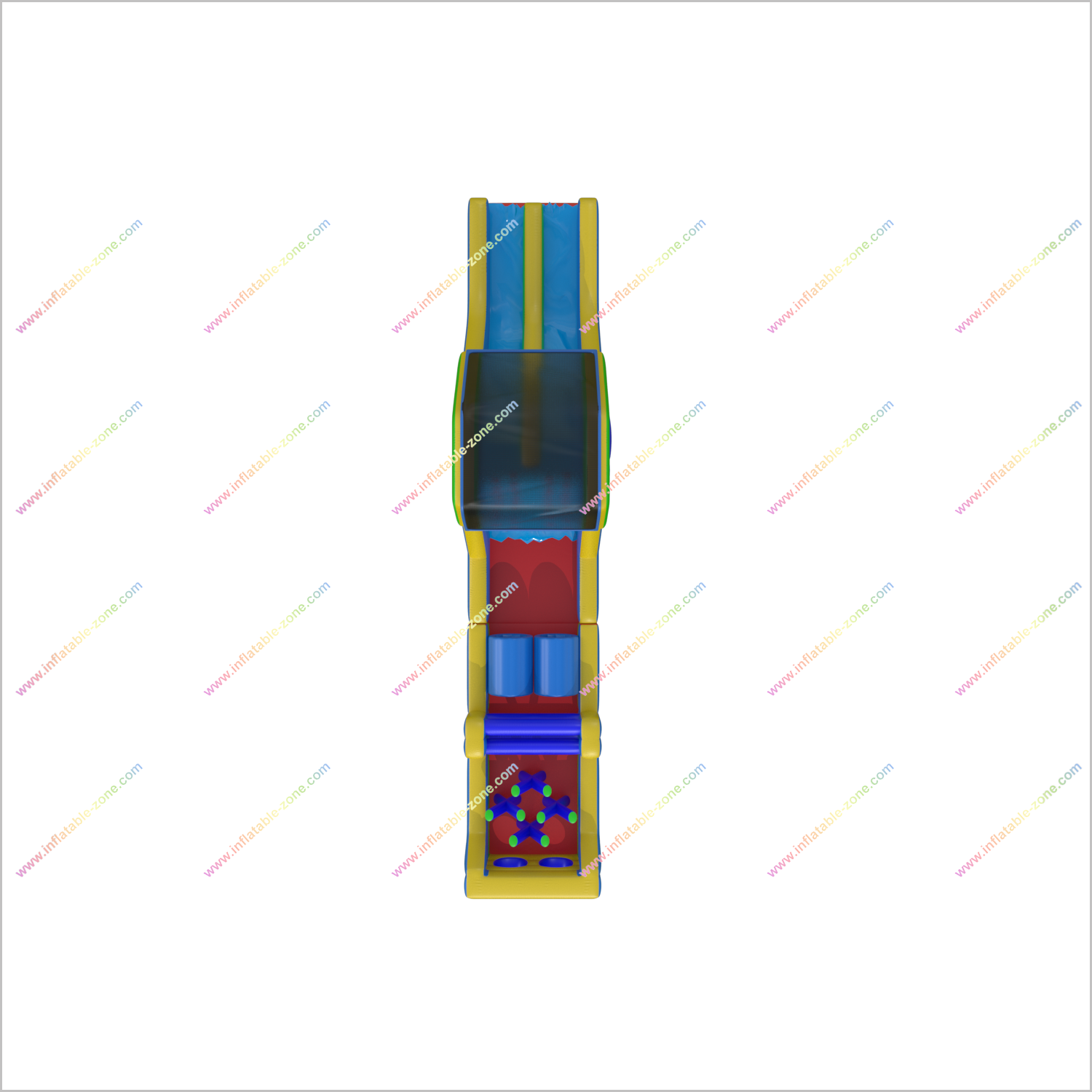 Rainbow Obstacle Course Retro Rock Climb Slide Commercial Inflatable Obstacle Course Bouncer Races Challenge - Inflatable-Zone