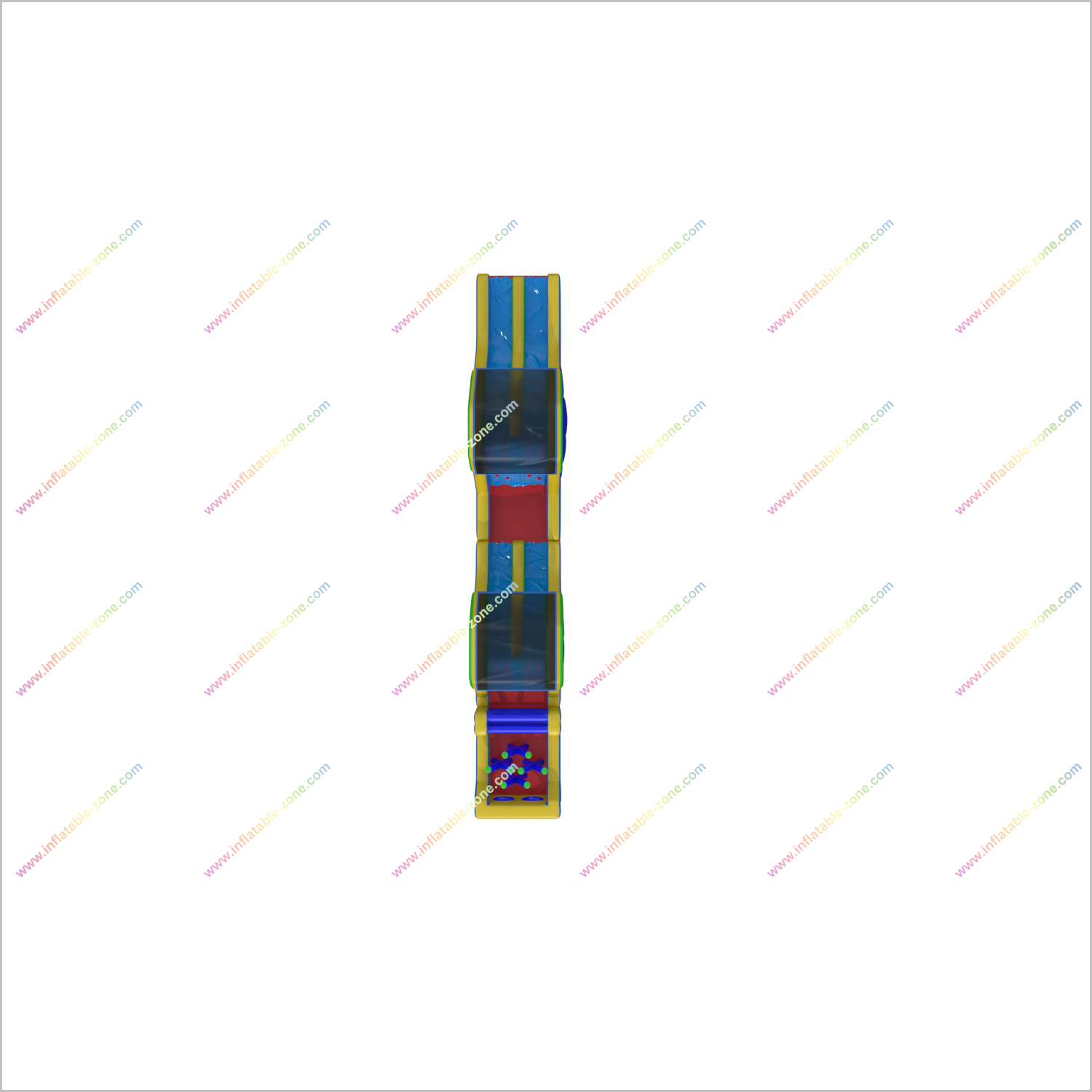 Inflatable Rainbow Obstacle Course Soft Rock Wall Climb And Double Slide Inflatable Obstacle Course Races - Inflatable-Zone