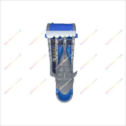 Sunny Fun Deluxe Inflatable Marble Water Slide Happy Hop Inflatable Shark Double Waterslide Blow Up Splash Pool - Inflatable-Zone