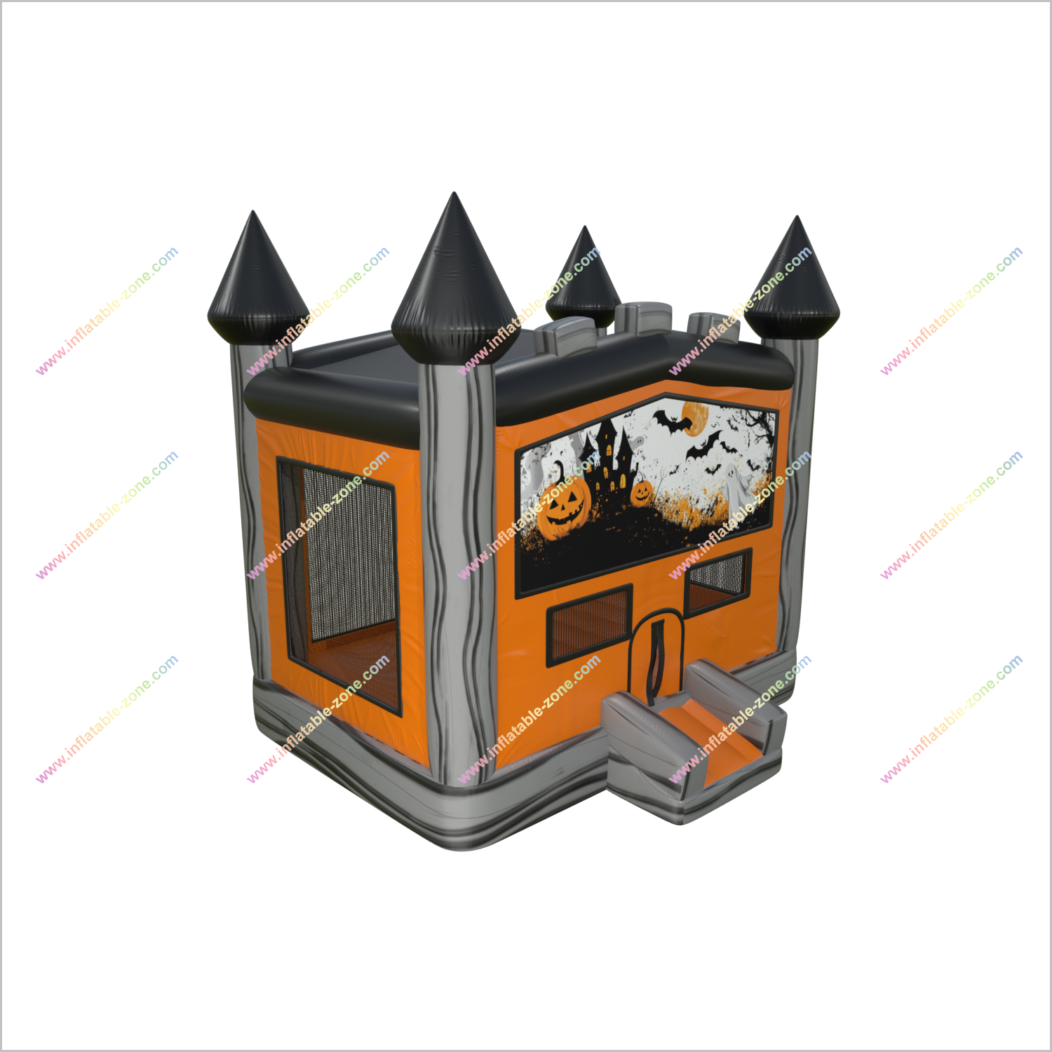 Small Commercial Bouncy Castle Ghost Face Pumpkin Halloween Theme Bounce House Indoor Inflatable Play Area - Inflatable-Zone