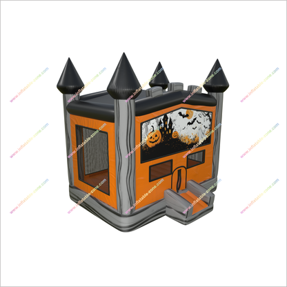 Small Commercial Bouncy Castle Ghost Face Pumpkin Halloween Theme Bounce House Indoor Inflatable Play Area - Inflatable-Zone