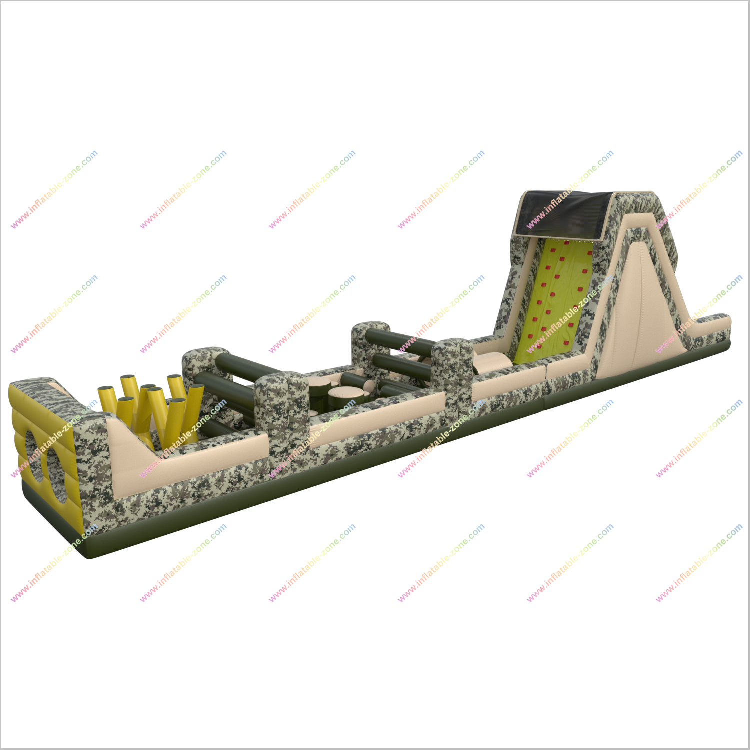 Army Inflatable Assault Course Inflatable Obstacle Race Commercial Inflatable Obstacle Course With Slide - Inflatable-Zone