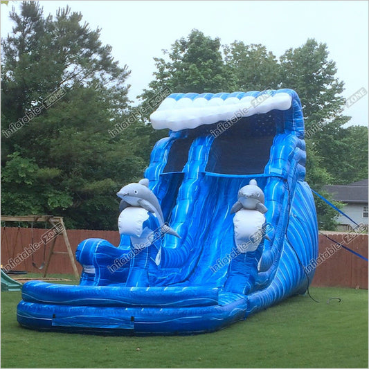 Inflatable Water Slide For Adults Dolphin Bounce House Party Large Double Bestway Giant Pool - Inflatable-Zone