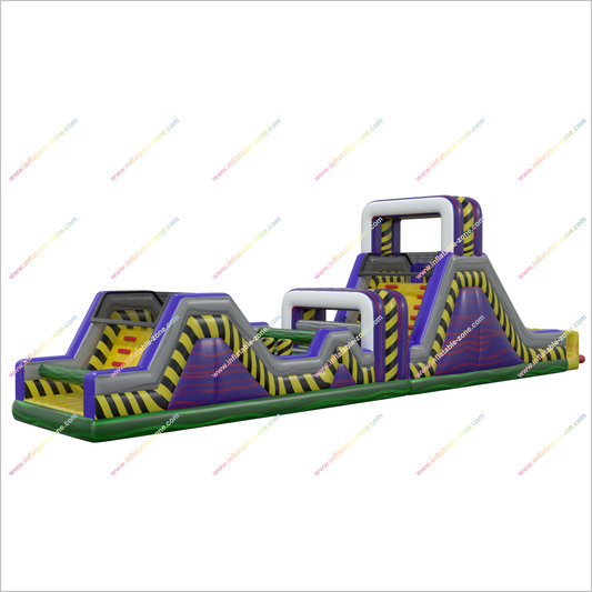 Toxic Revenge Inflatable Obstacle Course Nearby Party Run Bouncy Castle Obstacle Course For Sale